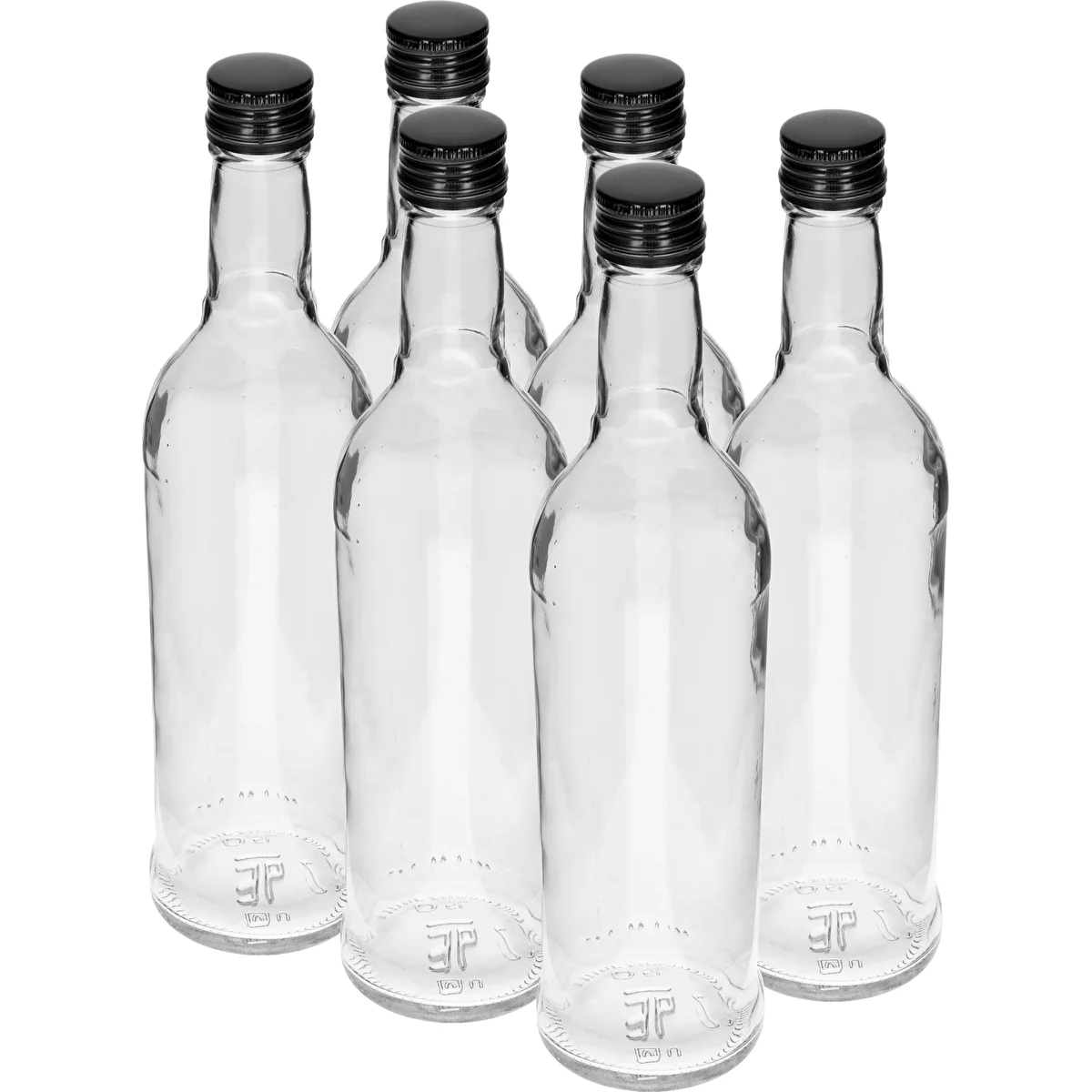 500 mL ‘Slim’ bottle with black screw cap, for vodka – 6 pcs