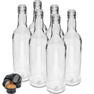 500 mL ‘Slim’ bottle with black screw cap, for vodka – 6 pcs – photo 3