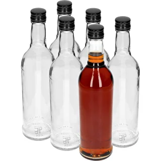 500 mL ‘Slim’ bottle with black screw cap, for vodka – 6 pcs – photo 2