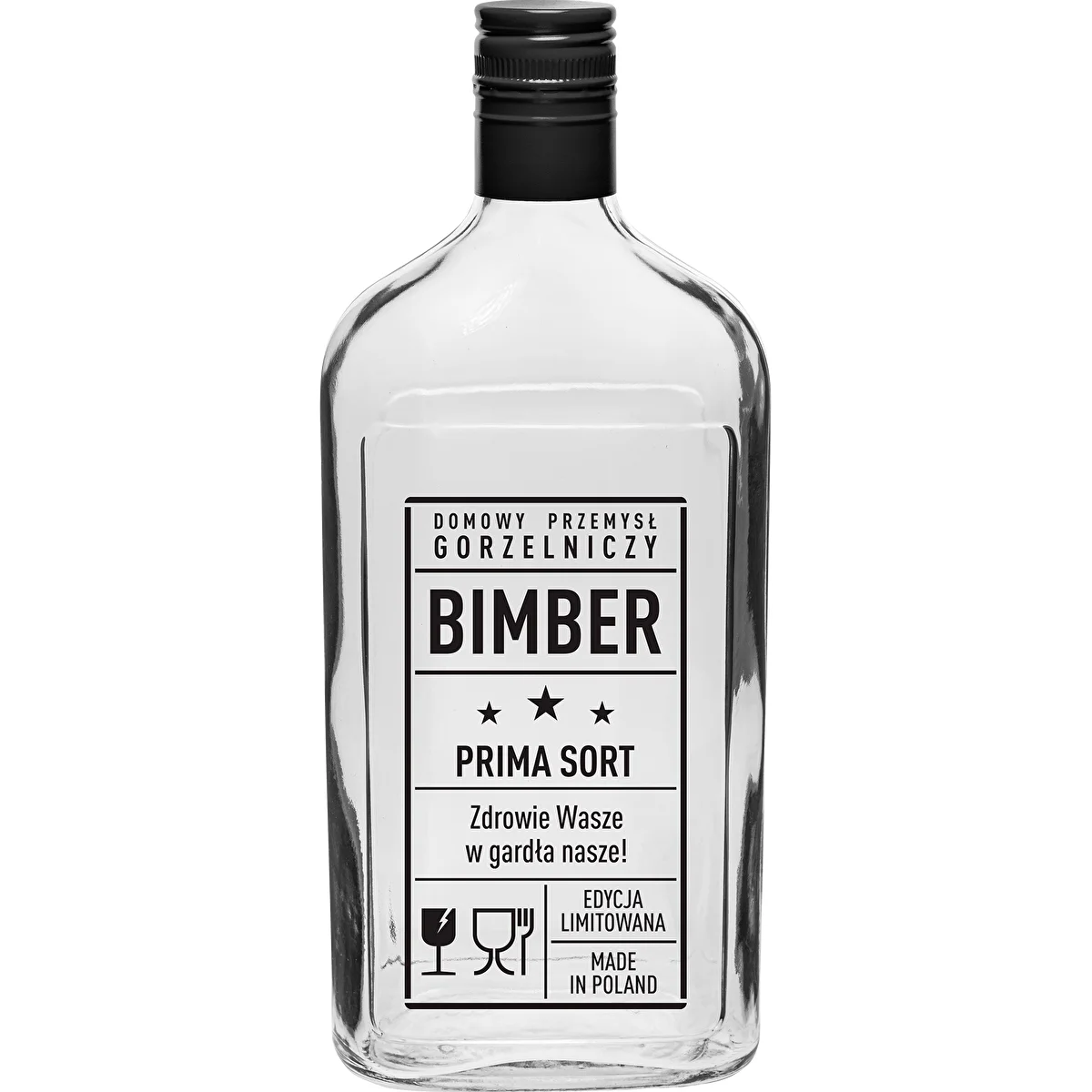 500 ml Flask Bottle with Screw Cap, 'Bimber PRL' Print, 1 pc.