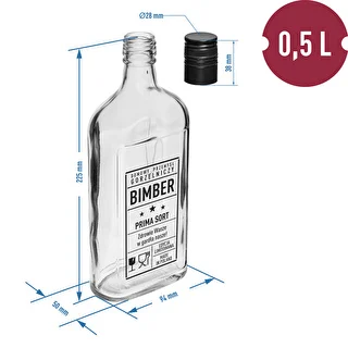 500 ml Flask Bottle with Screw Cap, 'Bimber PRL' Print, 1 pc. – photo 5
