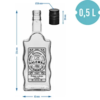 Klasztorna 500 ml Bottle with Screw Cap, 'Nalewka' Print, 1 pc – photo 5
