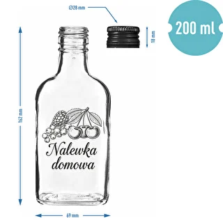 200 ml Flask-Style Bottle with Screw Cap, 'Homemade Liqueur' Print, 1 pc – photo 4