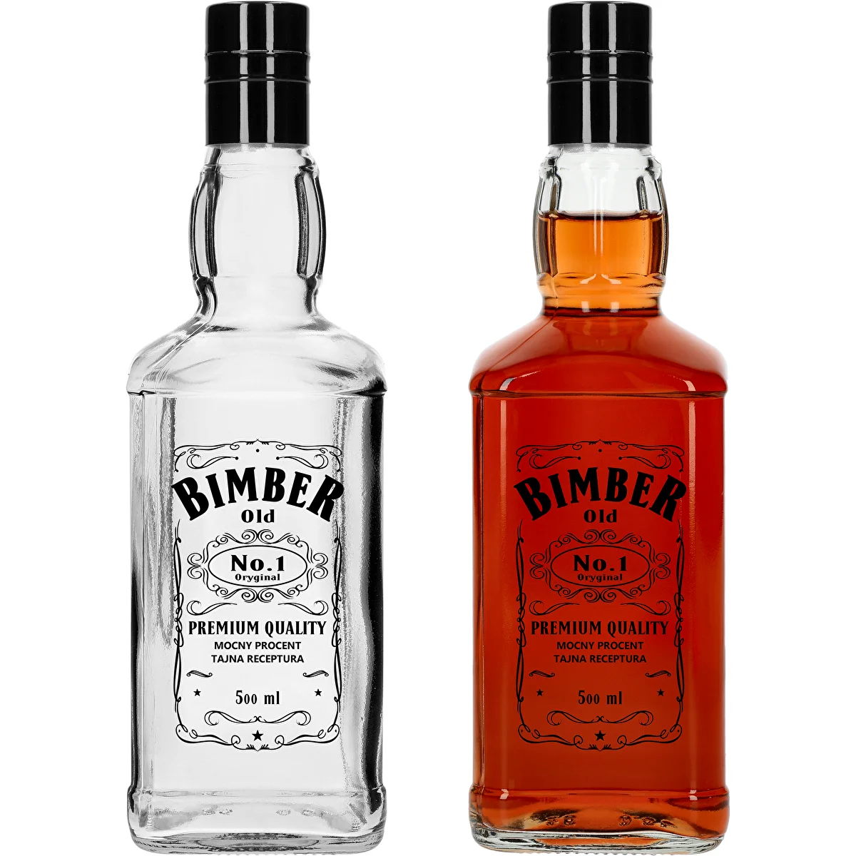 Daniels 500 ml Bottle with Screw Cap, 'Bimber OLD' Print, 1 pc.