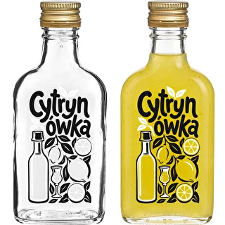 200 ml Hip-Flask Bottle with Screw Cap and 'Cytrynówka' Print, Design 1 – photo 2