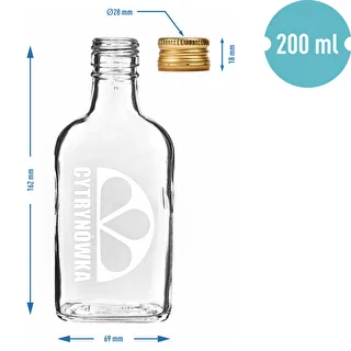 200 ml Flask Bottle with Screw Cap and "Cytrynówka" Print – Design 2 – photo 4
