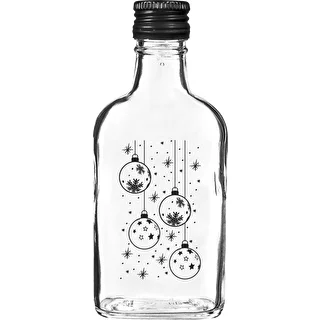 200 ml Flask Bottle with Screw Cap, "Christmas Ornaments" Print, 1 pc. – photo 1