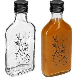 200 ml Flask Bottle with Screw Cap, "Christmas Ornaments" Print, 1 pc. – photo 3