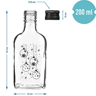 200 ml Flask Bottle with Screw Cap, "Christmas Ornaments" Print, 1 pc. – photo 5