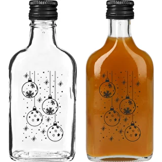 200 ml Flask Bottle with Screw Cap, "Christmas Ornaments" Print, 1 pc. – photo 2