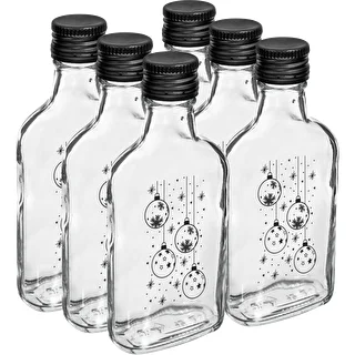 200 ml Flask Bottle with Screw Cap, "Christmas Ornaments" Print, 1 pc. – photo 4