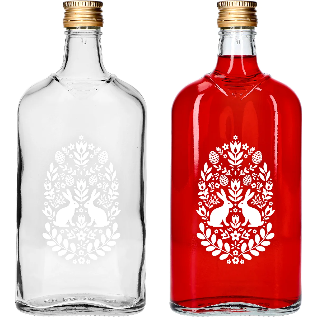 500 ml Hip Flask Bottle with Screw Cap, "Easter" Print, 1 pc.
