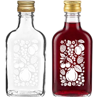 200 ml Flask Bottle with Screw Cap and “Fruits” Print – Design 2 – photo 2