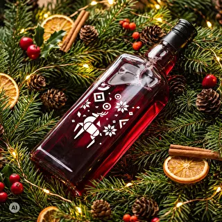 Tynktura Bottle, 500 ml with Screw Cap - Christmas Reindeer – photo 6