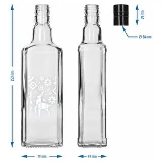 Tynktura Bottle, 500 ml with Screw Cap - Christmas Reindeer – photo 5
