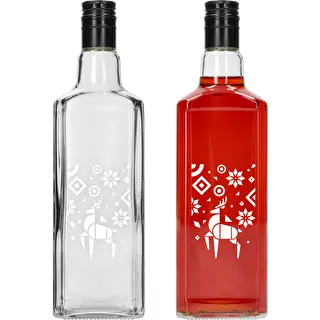 Tynktura Bottle, 500 ml with Screw Cap - Christmas Reindeer – photo 2