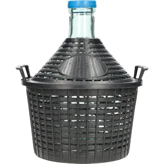 Demijohn for wine in plastic basket 5 L