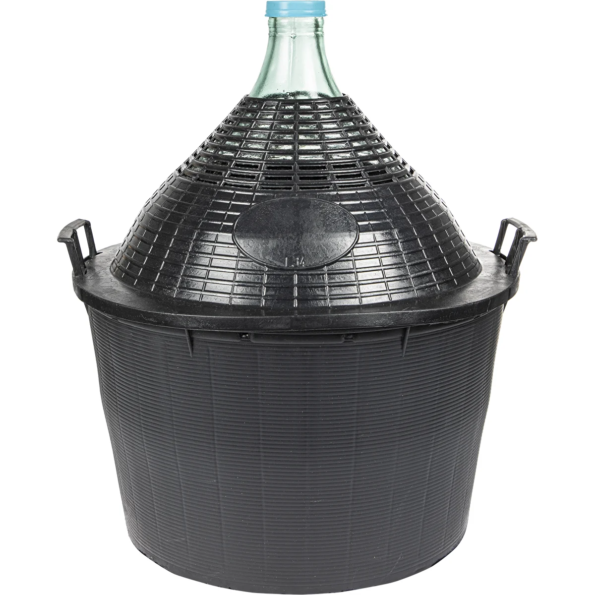 34 L wine demijohn in a plastic basket