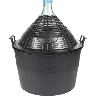 34 L wine demijohn in a plastic basket
