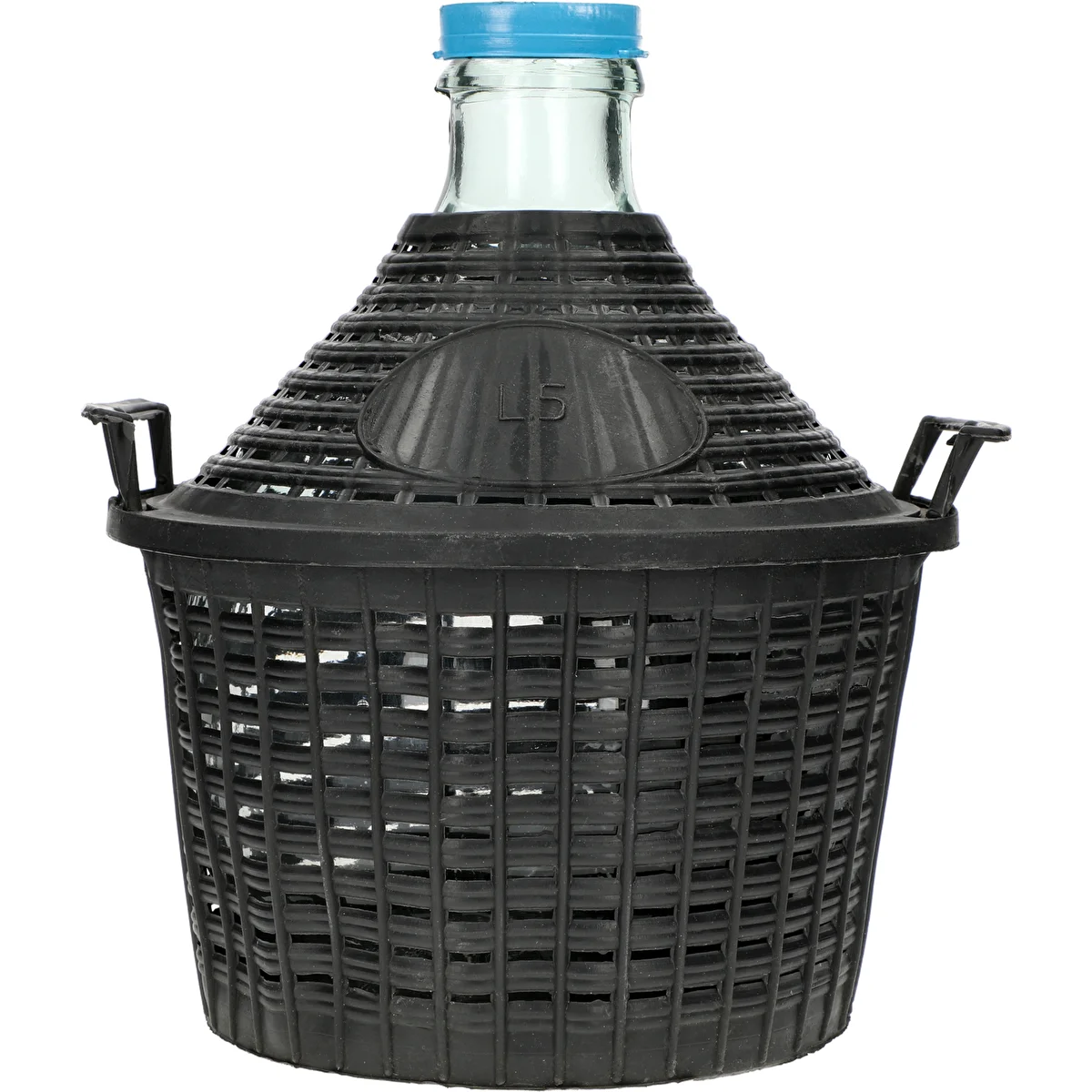5 L wine demijohn in a plastic basket