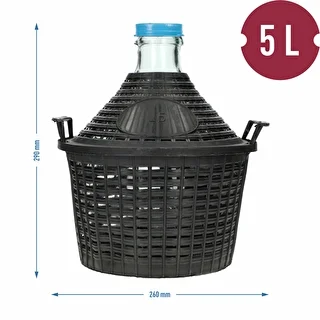 5 L wine demijohn in a plastic basket – photo 6