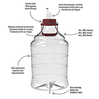25 L Unbreakable Demijohn with handle and a discharge tap – photo 4