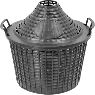 Plastic garden basket with lid, for a 10L demijohn