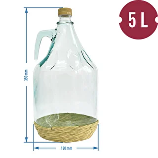 5l wicker wrapped carboy / gallon with screw cap "Dama" – photo 3