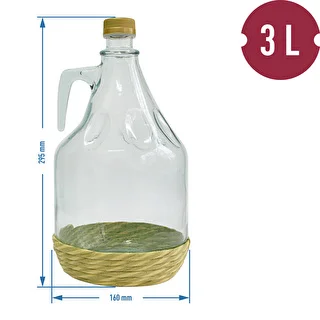 3l wicker wrapped carboy / gallon with screw cap "Dama" – photo 2