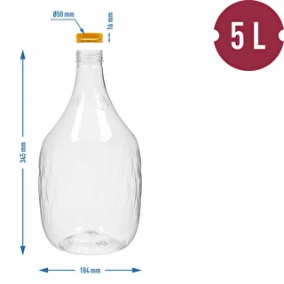 Demijohn Dama 5 L PET, with screw cap – photo 4