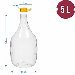 Dama Demijohn 5 L PET, with screw cap and handle – photo 4