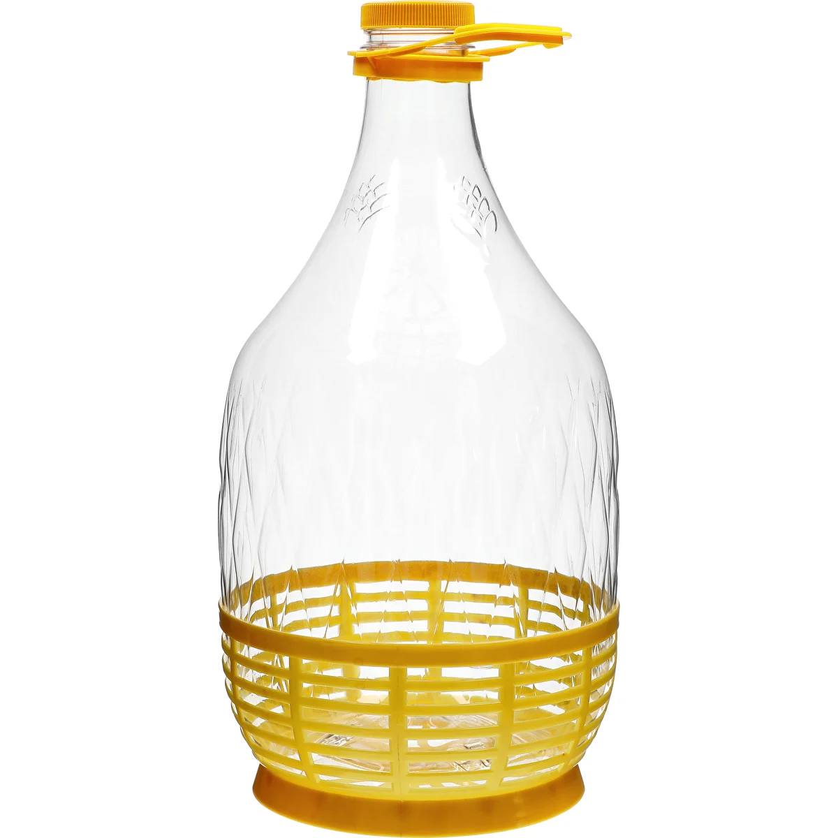 Dama 5 L PET demijohn, with screw cap, handle and basket