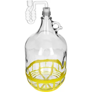 5 L Lady demijohn with a screw cap, plastic basket, stopper and horizontal airlock – a set of 4 pcs – photo 5