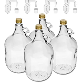 Dama 5 L with screw cap, stopper, and fermentation airlock – set of 4
