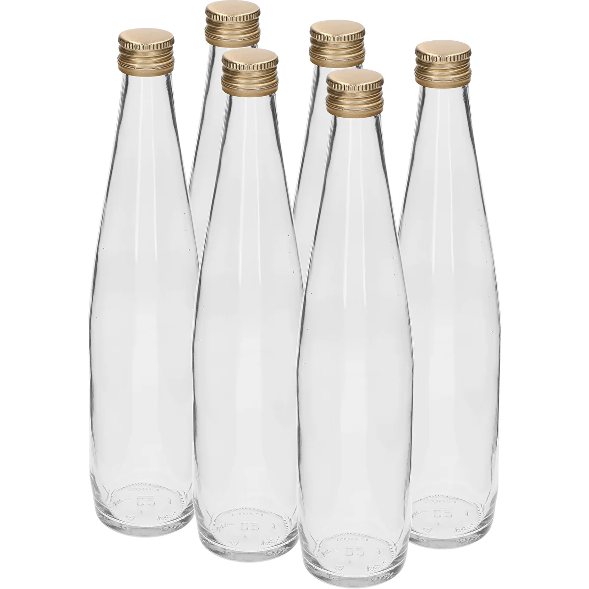 Club Bottle 500 ml with gold screw cap, set of 6 pcs.