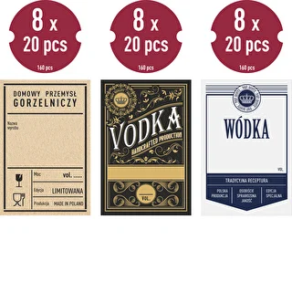 Self-adhesive labels, 60x90 mm, for bottles, vodka, 3 patterns – photo 2