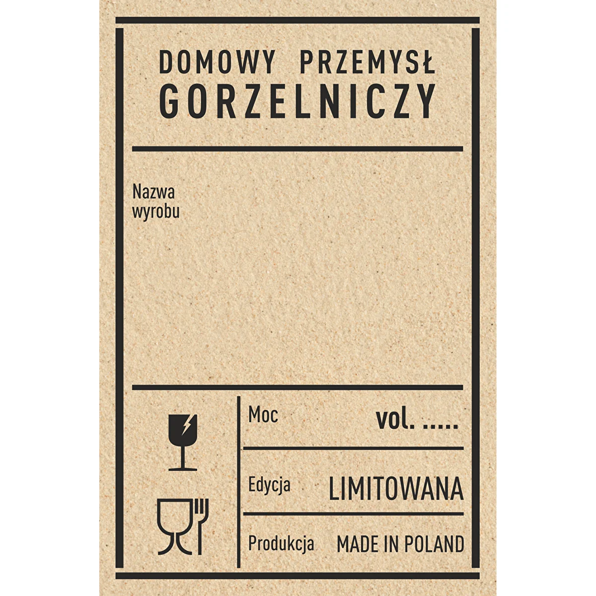 Self-adhesive labels, 60x90 mm, for bottles, vodka, Polish People’s Republic, 20 pcs