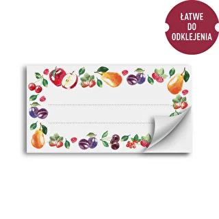 Self-adhesive labels, mix, fruit pattern, 85/45 mm – photo 2