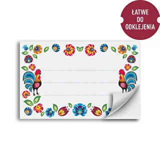 Self-adhesive labels, folk pattern, 85/55 mm – photo 2