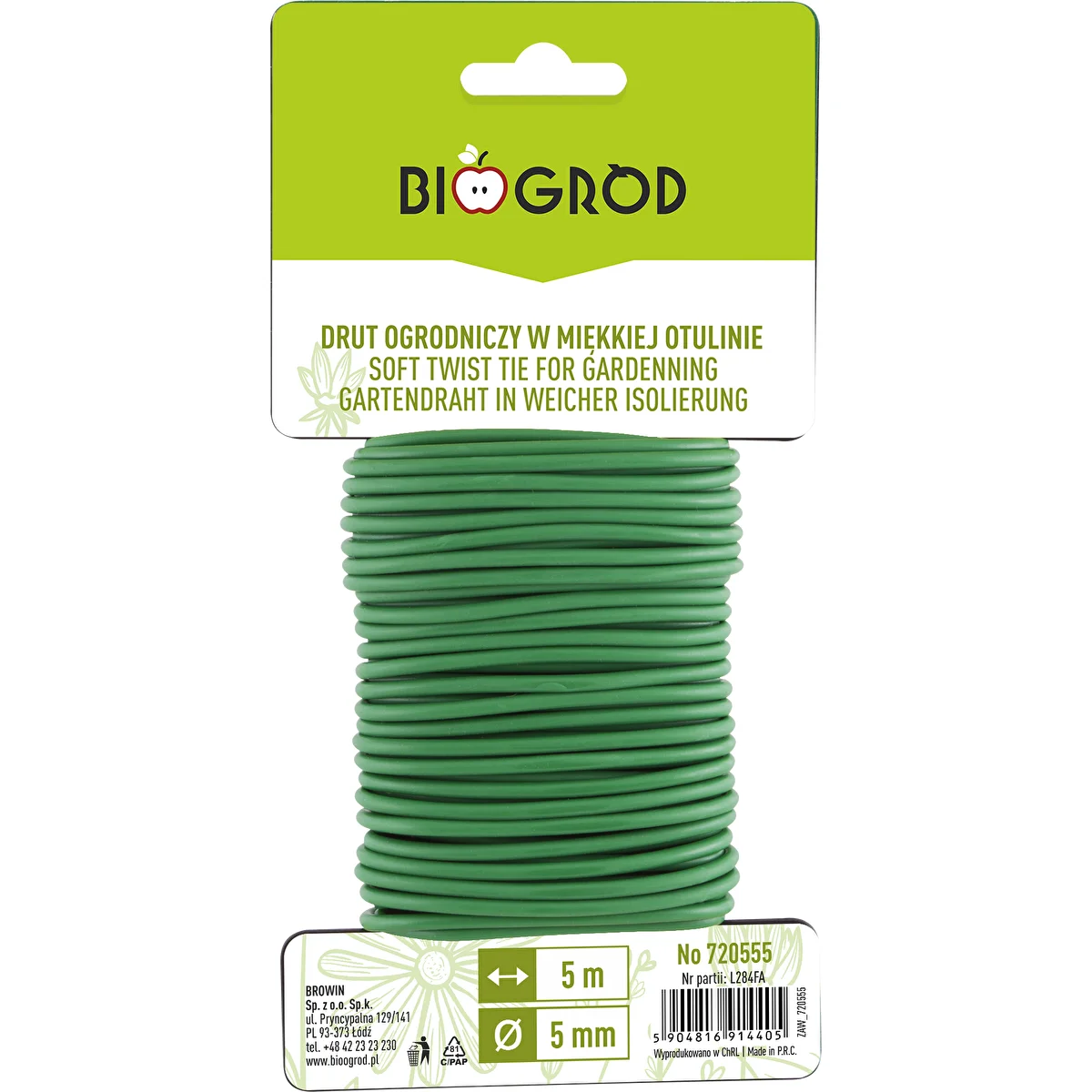 Gardening wire in soft lagging 5m x 5mm