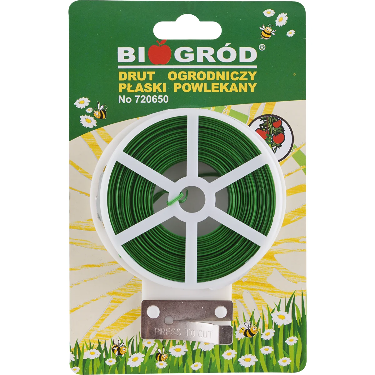 Flat gardening wire, PVC coated, 50m x 2mm