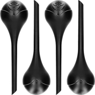 Plant watering globes, black, matt, 4 pcs