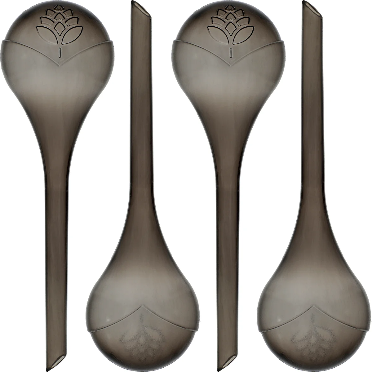 Plant watering globes, black, transparent, 4 pcs.