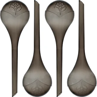 Plant watering globes, black, transparent, 4 pcs.