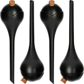 Plant watering globes, black, matt, with a plug, 4 pcs