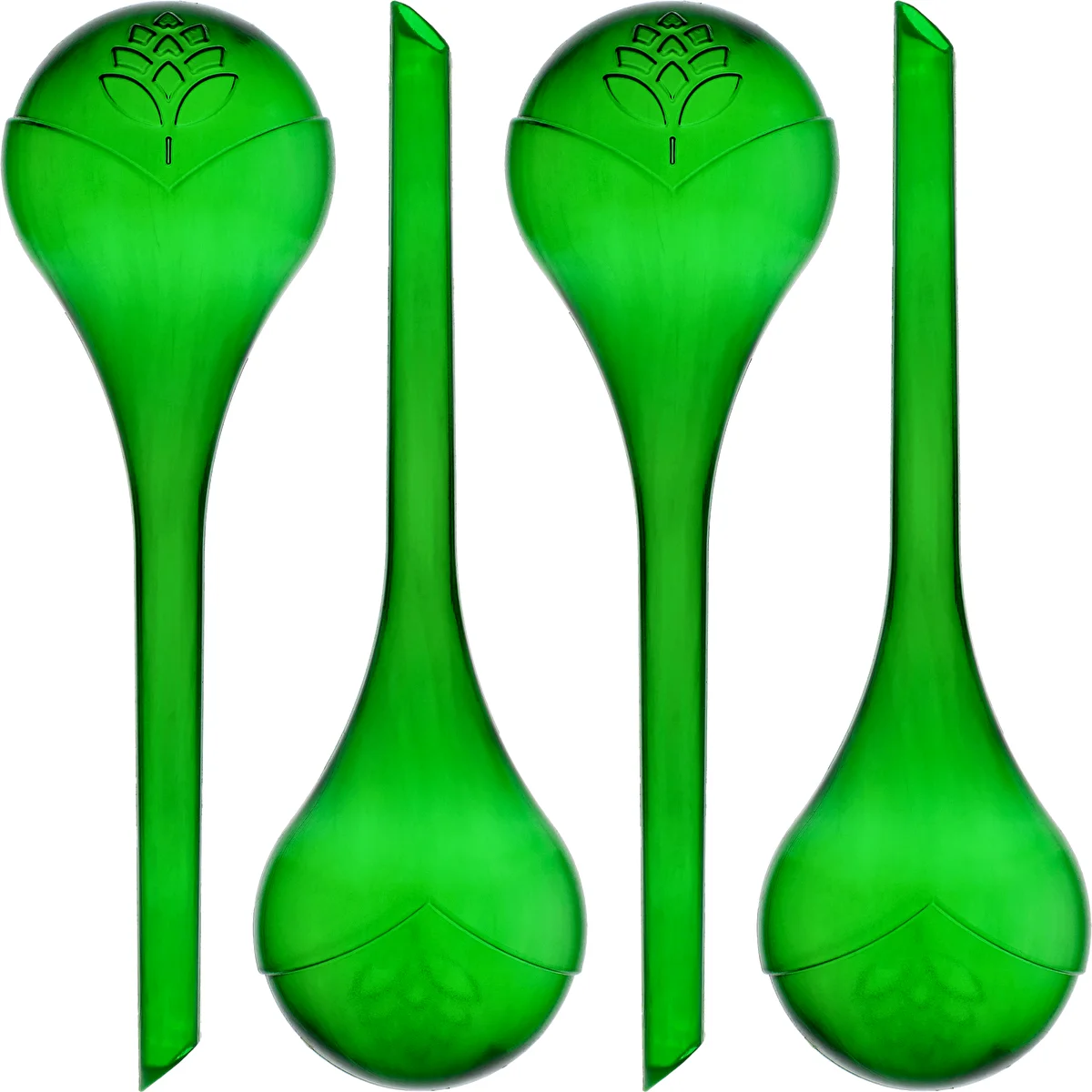 Plant watering globes, green, transparent, 400 ml, 4 pcs