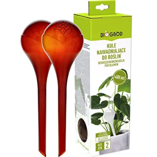 Plant watering globes, amber colour, transparent, 400 ml, 2 pcs – photo 3