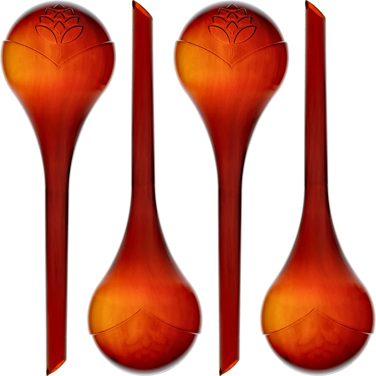 Plant watering globes, amber colour, transparent, 400 ml, 4 pcs.