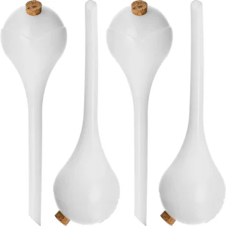 Plant watering globes, white, semi-transparent with a plug, 4 pcs – photo 1