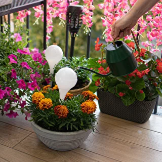 Plant watering globes, white, semi-transparent with a plug, 4 pcs – photo 9